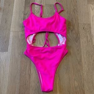 Hot pink one piece size M